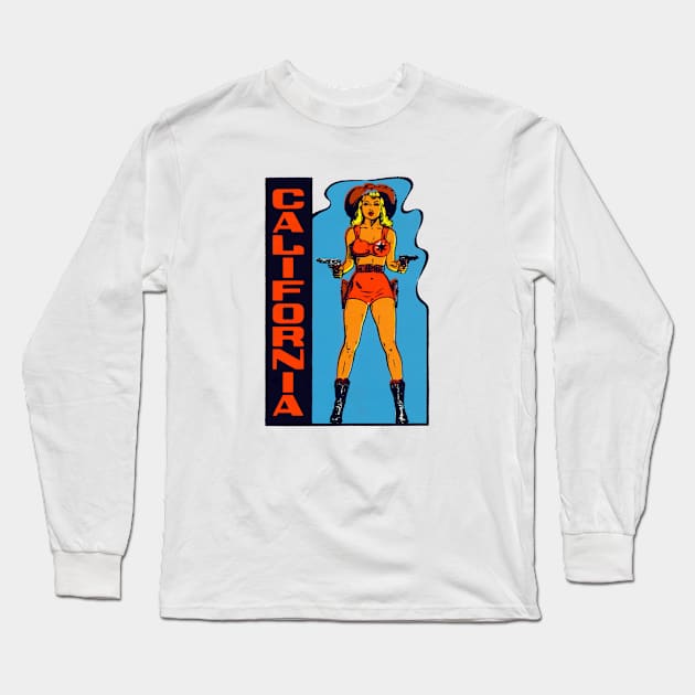 1960s California Cowgirl Long Sleeve T-Shirt by historicimage